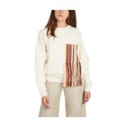 Benjamin Benmoyal Ekologisk Bomullssweatshirt med Fransdetaljer Beige,...