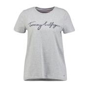 Tommy Hilfiger Logo Signature T-Shirt - Grå Gray, Dam