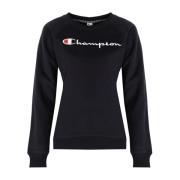 Champion Minimalistisk Urban Modell Sweatshirt Black, Dam