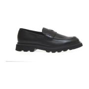 Doucal's Svart Läder Penny Loafer med Tung Gummisula Black, Herr