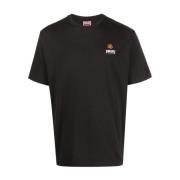 Kenzo Svart blomsterbroderad T-shirt Black, Herr