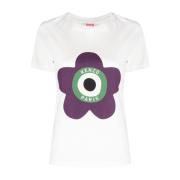 Kenzo Boke Flower Logo-Print T-Shirt Beige, Dam