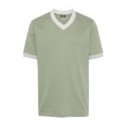 Peserico Grön V-Hals Bomull T-Shirt Green, Herr