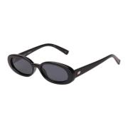 Le Specs 90-tals Självförtroende | Svarta Ovala Solglasögon Black, Dam
