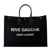 Saint Laurent Rive Gauche Canvas Toteväska Black, Herr