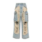 Darkpark Ljusblå Denim Jeans med Ripped Detaljer Blue, Dam