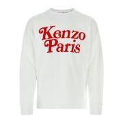 Kenzo Stilfull långärmad T-shirt för män White, Herr