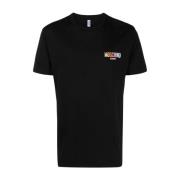 Moschino Svart T-shirt med Färgglatt Logotyp Black, Herr