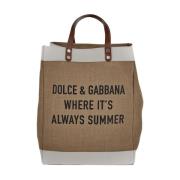 Dolce & Gabbana Logoed Juta Väska Brown, Herr
