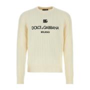 Dolce & Gabbana Stiliga Stickade Plagg Beige, Herr