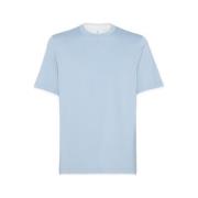 Brunello Cucinelli Clear Blue T-shirts och Polos Blue, Herr