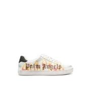 Palm Angels Flame Logo Sneakers i Vit/Gul White, Herr