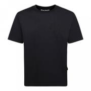 Palm Angels Svart Logotyp T-Shirt med Brodyr Black, Herr