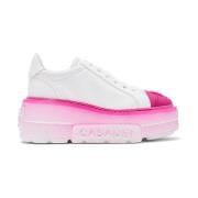 Casadei Neon Fuchsia Toe Cap Sneakers Multicolor, Dam