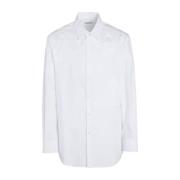 Valentino Vit Bomullsskjorta med Brodyr White, Herr