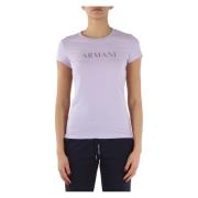 Armani Exchange Stretch Bomull Logo T-shirt Purple, Dam