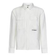 C.p. Company Vita skjortor med dold knäppning och logobroderi White, H...