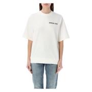 Moncler Vit T-shirt med gummerad logotyp White, Dam