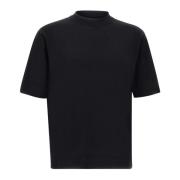 Filippo De Laurentiis Svart Bomull Crepe T-shirt för Män Black, Herr