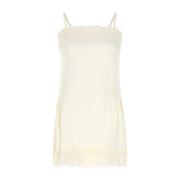 Maison Margiela Ivory Satin Mini Klänning White, Dam