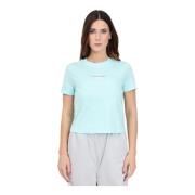 Calvin Klein Jeans Aqua grön dam T-shirt med logotryck Blue, Dam