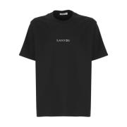 Lanvin Svart bomullst-shirt med broderad logotyp Black, Herr