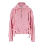 Patou Stiligt Sweatshirt med Dragkedja för Kvinnor Pink, Dam