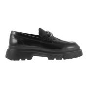 Hogan Modernt läderloafer med ribbade detaljer Black, Herr