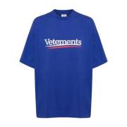 Vetements Logo Kampanj T-Shirt Blue, Herr