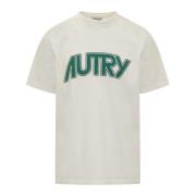 Autry T-shirt med logotryck och rund hals White, Herr