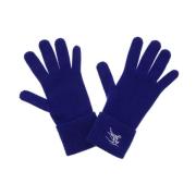 Burberry Cashmere Stickade Handskar med Equestrian Knight Design Blue,...