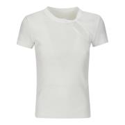 Helmut Lang Ribbad T-shirt White, Dam