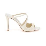 Jimmy Choo Pärldekorerade Satinmules White, Dam