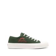 Kenzo Canvas Almond Toe Sneakers Green, Herr