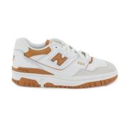 New Balance 550 Faux Läder Sneakers med Perforeringar White, Dam