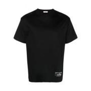 Valentino Klassisk bomull T-shirt med diskret branding Black, Herr