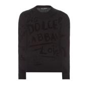 Dolce & Gabbana Logo Tröja, 100% Ull, Tillverkad i Italien Black, Herr