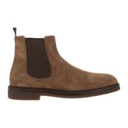 Brunello Cucinelli Suede Chelsea Boot med Hantverk och Fina Material B...