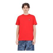 Tommy Jeans Röd Badge Tee Text T-shirt för män Red, Herr