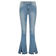 Raizzed Högmidjade bootcut jeans med slits Blue, Dam