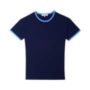 Sunnei Mörkblå Stretch T-Shirt med Kontrastkanter Blue, Herr