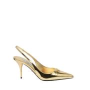 Prada Platina Läder Slingback Yellow, Dam