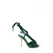 Dolce & Gabbana Ormklackade sandaler för kvinnor Green, Dam