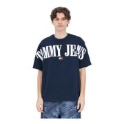 Tommy Jeans Nattblå Oversize Badge T-Shirt Blue, Herr