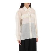 Khaite Oversized Organza Skjorta Beige, Dam