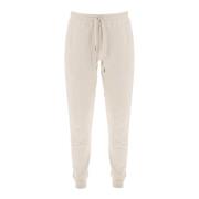 Tom Ford Bomulls sweatpants med dragsko och ribbade muddar White, Herr