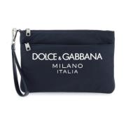 Dolce & Gabbana Nylonpåse med Gummerad Logotyp Blue, Herr