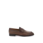 Salvatore Ferragamo Gancini Mocassins i kornigt läder Brown, Herr