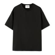 Jil Sander Svart silkes T-shirt med dragkedjedetalj Black, Herr