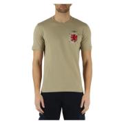 Aeronautica Militare Bomull T-shirt med Front Logo Brodyr Green, Herr